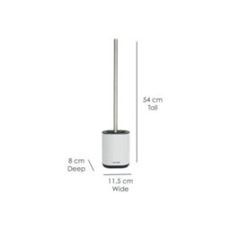 Calitek Toilet Brush Flexible Silicon Bristles And Brush Head With Non Slip Long Stainless Steel Handle White - thumbnail 3
