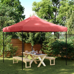 Walplus Foldable Party Tent Garden Gazebo Canopy Pop-Up Burgundy 292X292X315 Cm - thumbnail 1