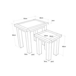 Cabinet Bits Lovere Off White Set Of 2 Nest Of Tables - thumbnail 5