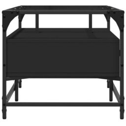 Berkfield Coffee Table With Glass Top Black 98.5X50X45 Cm Steel - thumbnail 5