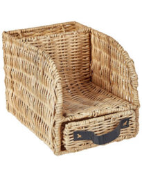 Beliani Light Rattan Desk Paper Organizer With Drawer, Compact File Tray For Letters And Stationery - thumbnail 3