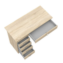 Wyld Haus Billabong Natural Oak Effect 5-Drawer Office Desk - thumbnail 9