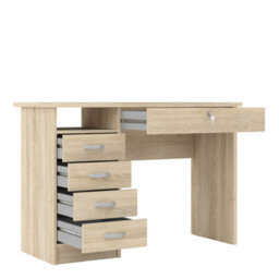 Wyld Haus Billabong Natural Oak Effect 5-Drawer Office Desk - thumbnail 6