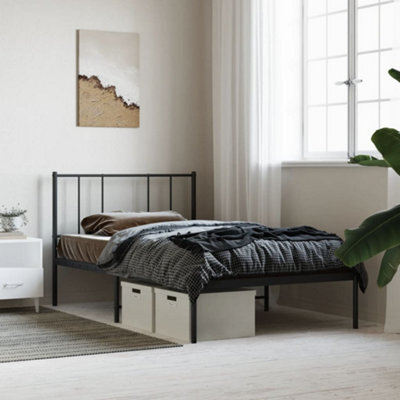 Walplus Metal Bed Frame Without Mattress With Headboard Black 90X200Cm - image 1