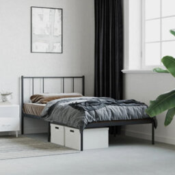 Walplus Metal Bed Frame Without Mattress With Headboard Black 90X200Cm - thumbnail 4