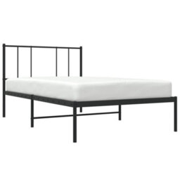 Walplus Metal Bed Frame Without Mattress With Headboard Black 90X200Cm - thumbnail 5