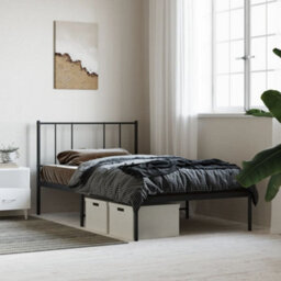 Walplus Metal Bed Frame Without Mattress With Headboard Black 90X200Cm - thumbnail 1