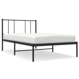 Walplus Metal Bed Frame Without Mattress With Headboard Black 90X200Cm - thumbnail 2