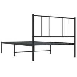 Walplus Metal Bed Frame Without Mattress With Headboard Black 90X200Cm - thumbnail 8