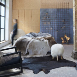 Berkfield Real Cow Hide Rug Black 150X170 Cm