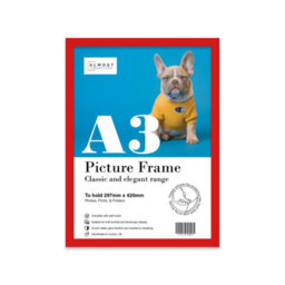 A3 Red Picture Frame Fits A3 (29.7 X 42Cm - 11.7 X 16.5In) Poster, Photo, Artwork, Or Print. - thumbnail 1