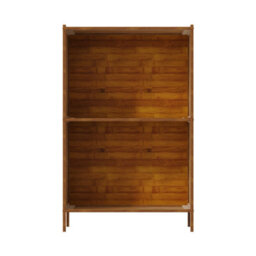 Living And Home 2-Tier Wood Color Moso Bamboo Open Bookcase - thumbnail 2