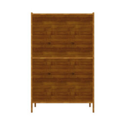 Living And Home 2-Tier Wood Color Moso Bamboo Open Bookcase - thumbnail 4