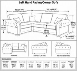SC FURNITURE LIMITED Grey Fabric Corner Sofa 1C2 Full Back Cushions Milo - thumbnail 2