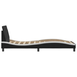 Berkfield Bed Frame Without Mattress Black And White 90X190 Cm Single Faux Leather - thumbnail 5