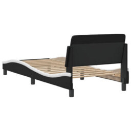Berkfield Bed Frame Without Mattress Black And White 90X190 Cm Single Faux Leather - thumbnail 6