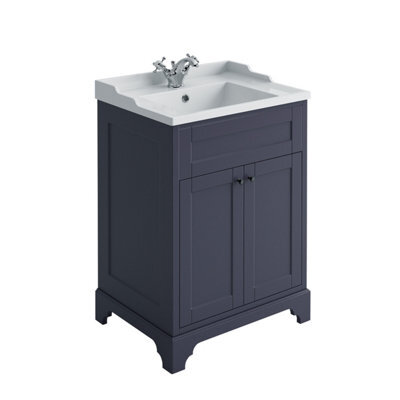 Plum&clay Belmont Charcoal Blue Traditional Floor Standing Vanity Unit & Ceramic Basin (W)614mm - image 1