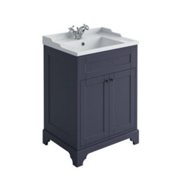 Plum&clay Belmont Charcoal Blue Traditional Floor Standing Vanity Unit & Ceramic Basin (W)614mm
