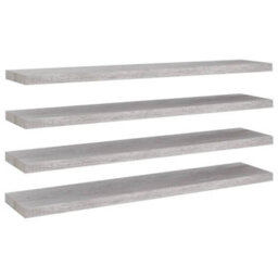 Berkfield Floating Wall Shelves 4 Pcs Concrete Grey 120X23.5X3.8 Cm Mdf - thumbnail 2