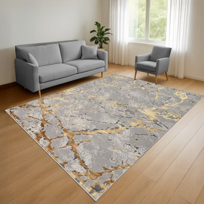 Smart Living Venice Modern Shimmer Rug - Soft Luxury For Living & Bedroom - Ochre - 200 X 290 Cm - image 1