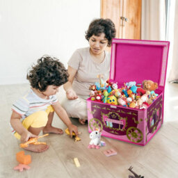 GEEZY The Magic Toy Shop Toy Storage Box Large Collapsible Folding Jumbo Carriage Design Chest For Kids - thumbnail 7