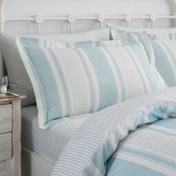 Dreams & Drapes Finlay Stripe Easy Care Blue Striped Duvet Cover Set - thumbnail 2
