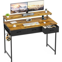 Computer Desk 100Cm Carbon Fiber Surface Modern Office - thumbnail 1