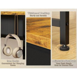 Computer Desk 100Cm Carbon Fiber Surface Modern Office - thumbnail 5