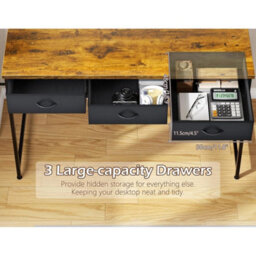 Computer Desk 100Cm Carbon Fiber Surface Modern Office - thumbnail 4