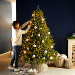 QGS 6Ft (180Cm)  Rocky Mountain Pine - Premium Pre-Lit Artificial Christmas Tree - 340 Pre Lit Led Lights - thumbnail 1