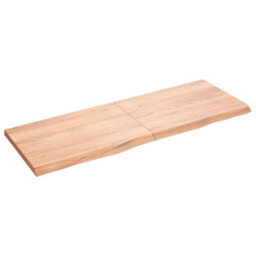 Berkfield Table Top Light Brown 140X50X(2-4) Cm Treated Solid Wood Oak - thumbnail 2