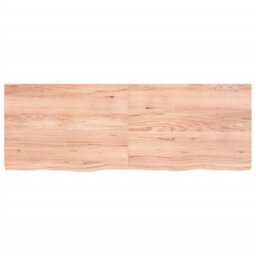 Berkfield Table Top Light Brown 140X50X(2-4) Cm Treated Solid Wood Oak - thumbnail 3