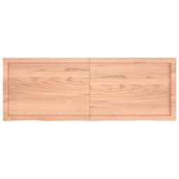 Berkfield Table Top Light Brown 140X50X(2-4) Cm Treated Solid Wood Oak - thumbnail 4