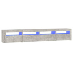 Berkfield Modern Tv Cabinet With Led Lights Concrete Grey 240X35X40 Cm - thumbnail 1