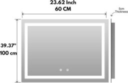 Belofay 1000 X 600mm Led Illuminated Bathroom Mirror With Touch Sensor, Wall Mounted, Cool White Light - thumbnail 3