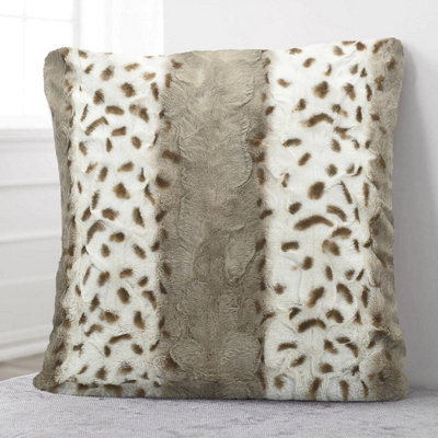 Velosso Faux Fur Finish Indoor Cushion, Zip Closure, Machine Washable - Multicolour
