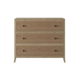 Wyld Haus Trancoso 3-Drawer Chest Natural Oak & Woven Cane - thumbnail 6