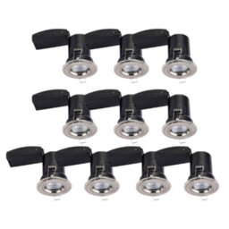 First Choice Lighting Set Of 10 Fire Rated Downlights - Brushed Chrome Fixed Gu10 Recessed - thumbnail 1