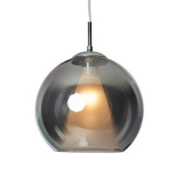 Litecraft Otis Smoke Glass Ceiling Pendant Light - Chrome - thumbnail 2