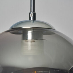 Litecraft Otis Smoke Glass Ceiling Pendant Light - Chrome - thumbnail 5