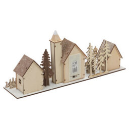 Urbn-Living Urbnliving 40Cm Width Assorted Christmas Scene Decoration With Light Warm White Leds Wooden Ornament Gift - thumbnail 9