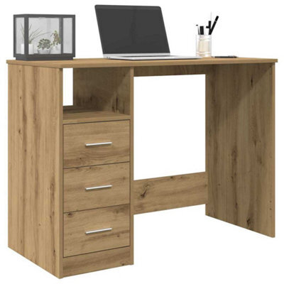 Berkfield Desk Artisan Oak 102X76X50 Cm Engineered Wood - image 1