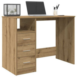 Berkfield Desk Artisan Oak 102X76X50 Cm Engineered Wood - thumbnail 1
