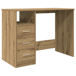 Berkfield Desk Artisan Oak 102X76X50 Cm Engineered Wood - thumbnail 2