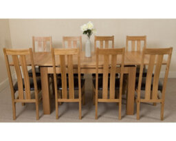 That's Furniture Richmond 140Cm - 220Cm Oak Extending Dining Table And 8 Chairs Dining Set With Princeton Chairs - thumbnail 2