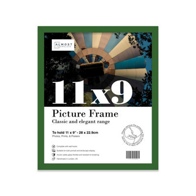 11X9 Green Picture Frame (27.9 X 22.9Cm) Poster, Photo, Artwork, Gallery Wall Or Print - image 1