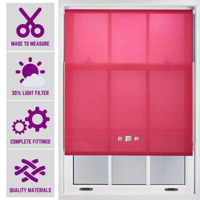 Chrome Triple Square Eyelet Daylight Roller Blind - (W)120Cm X (L)210Cm Fuchsia Blind From Furnished - image 1
