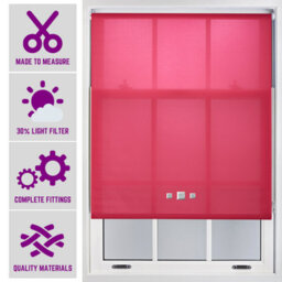 Chrome Triple Square Eyelet Daylight Roller Blind - (W)120Cm X (L)210Cm Fuchsia Blind From Furnished
