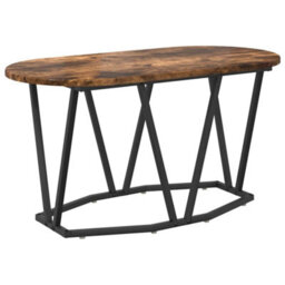 Berkfield Coffee Table In Smoked Oak - 80X40X40.5 Cm, Made From Engineered Wood And Metal - thumbnail 2