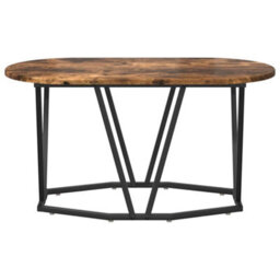 Berkfield Coffee Table In Smoked Oak - 80X40X40.5 Cm, Made From Engineered Wood And Metal - thumbnail 4